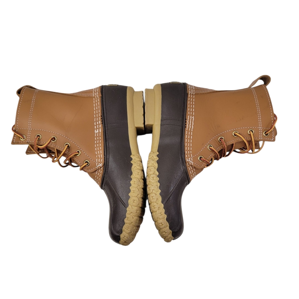 L.L. Bean Trekking Classic Bean Duck Boots Lace Up Tan Leather Youth 4 Women’s 7 - Picture 6 of 16
